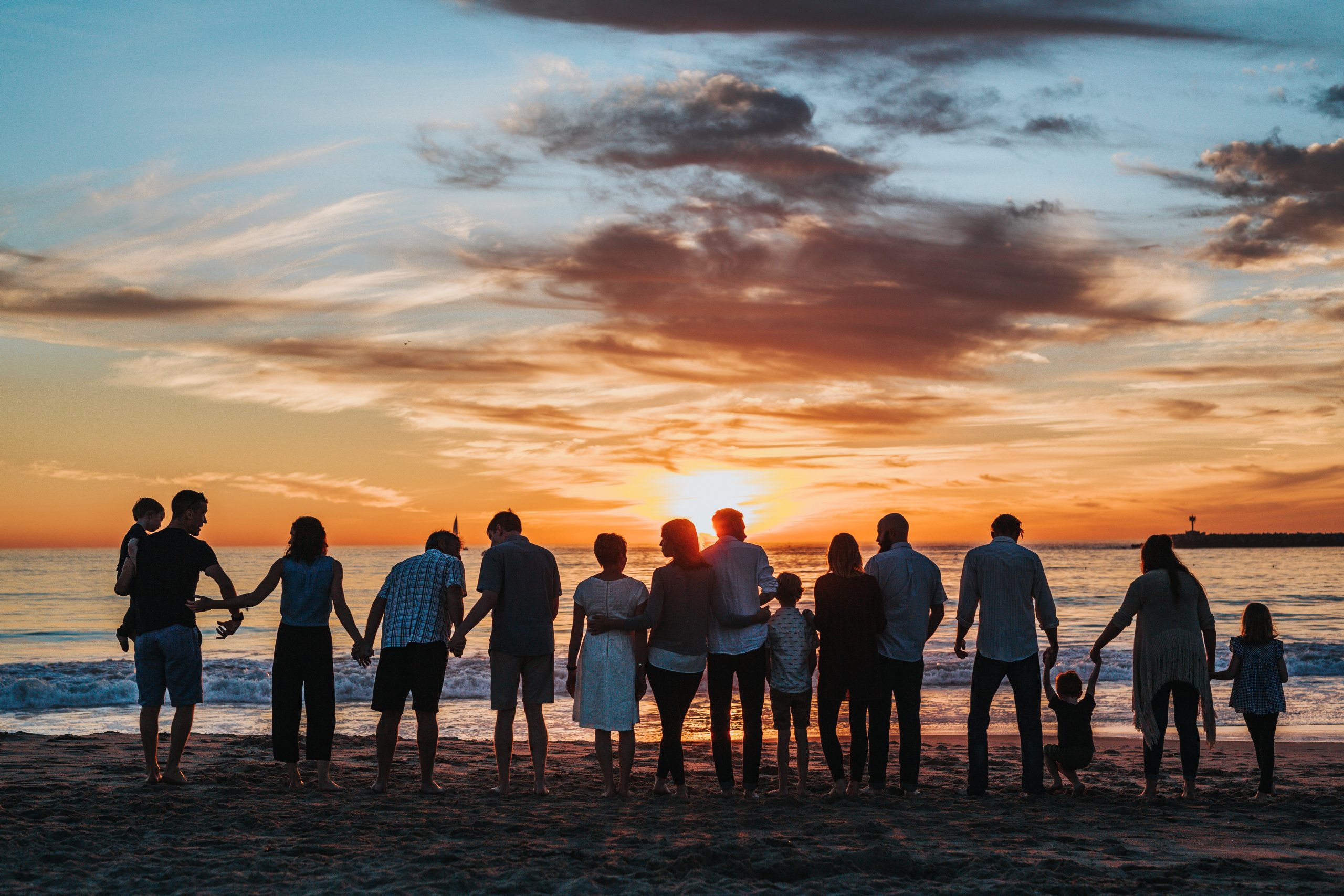 extended family at the beach